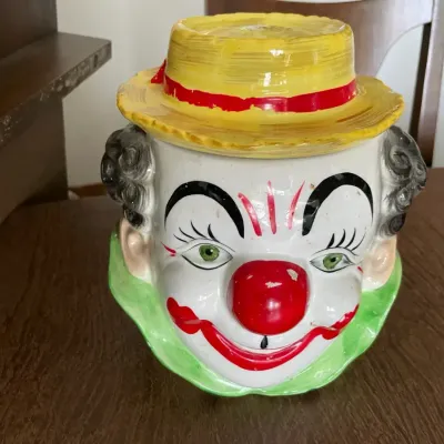 Vintage made in japan clown head cookie jar