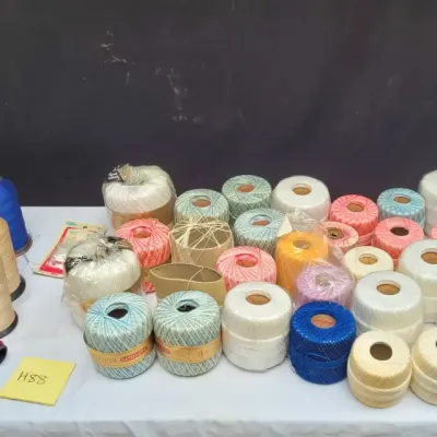 Lot of large spools of thread