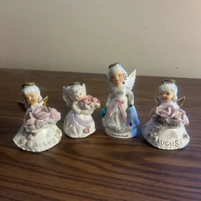 K august birth month angel figurines collection