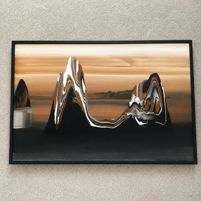 Ar niska signed abstract painting believed franc ois lortie 37 x 25