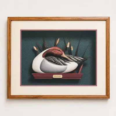 Ar 1987 bayside art green pintail framed duck print