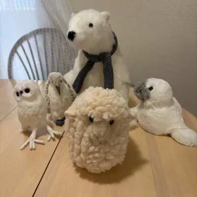 c27 Assorted Plush and Foam Animal Figurines - Various Sizes with Plush Sheep .jpg