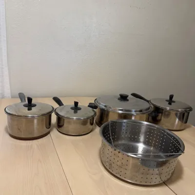 Lk 4 piece stainless steel pot set with steamer insert various sizes