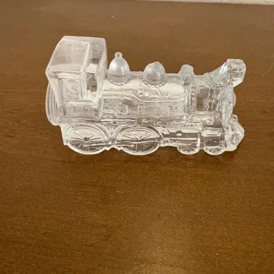 Hd clear glass train candy container
