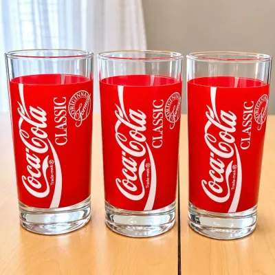 c14 Set of 3 Coca-Cola Classic Drinking Glasses with Frosted Red Block Background.jpg