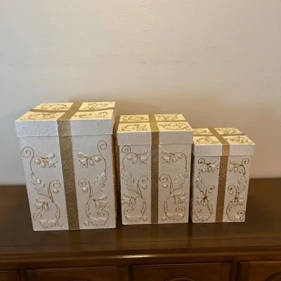 H elegant holiday decoration gift boxes set 3 sizes