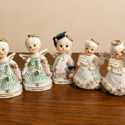 K vintage angel figurine set graduation birthday themes