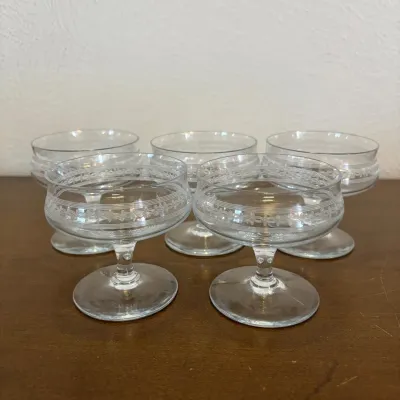 Hd set of 5 low stemmed crystal glassware