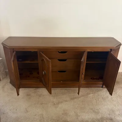 F large wooden credenza with ample storage and classic design