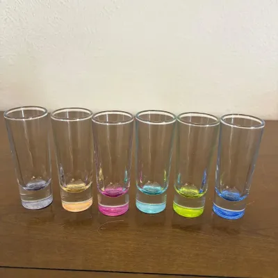 hd Set of 6 Libbey Troland Multi-Color Shooter Glasses - 4" Tall, 1.5" Diameter.jpg