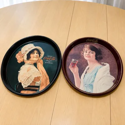 c5 Set of Two Vintage Coca-Cola Oval Serving Trays with Classic Woman Portraits.jpg