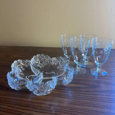 hd Floral Etched Glass Serving Set with Decorative Mikasa Carmen Waltherglas Divided Dish and Floral Stemmed Glasses.jpg