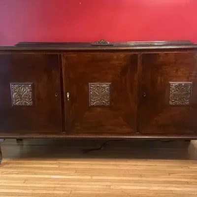 Vintage Ornate Sideboard / Buffet Cabinet with Cabriole Legs