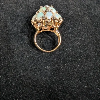 Opals natural diamonds 14 karat gold