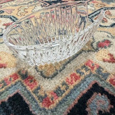 Princess House Highlights Crystal Relish Dish with Handle Riscam5-26-195