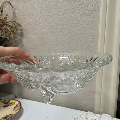 Anchor Hocking Star of David Footed Bowl Riscam5-26-175