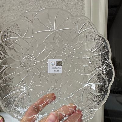 Indiana Glass "Lily Pons" Clear Glass Salad Plate Riscam5-26-172