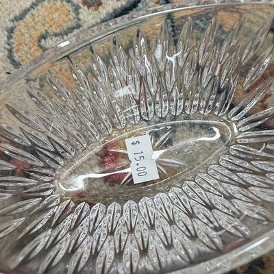 Princess House "Highlights" Crystal Relish Dish Riscam5-26-196