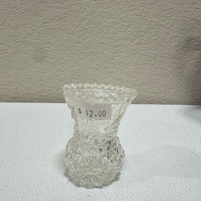 Pressed Glass Toothpick Holder / Bud Vase Riscam5-26-147