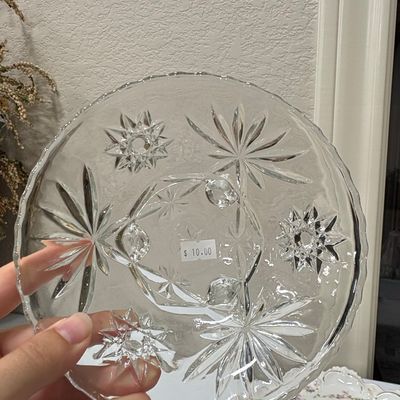 Anchor Hocking Star of David Footed Bowl Riscam5-26-176