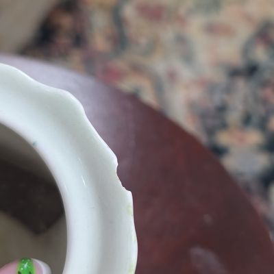 Antique Hand-Painted Roses Porcelain Sugar Bowl, Bavaria