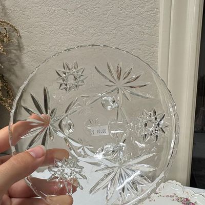 Anchor Hocking Star of David Footed Bowl Riscam5-26-175