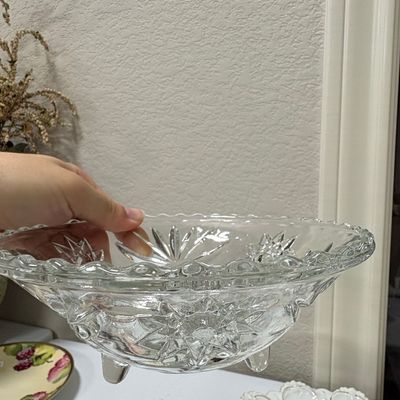 Anchor Hocking Star of David Footed Bowl Riscam5-26-176