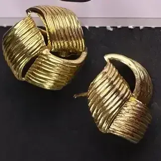 14K Gold Woven Coil Earrings with Leverbacks