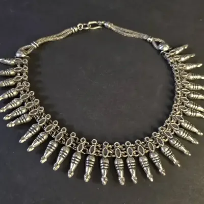 Sterling Silver Fringe Necklace - 16"