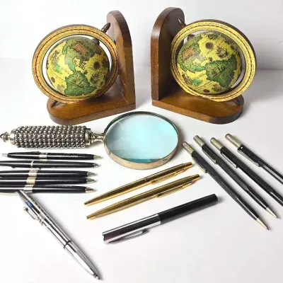 Collectible Pens, Bookends & Magnifying Glass