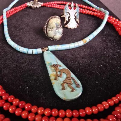 Native American & Southwestern Sterling Silver Jewelry wuth Natural Turquoise Ring