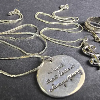 Sterling Silver Pendants, Bix & Serpintine Chain Necklaces & Toe Ring