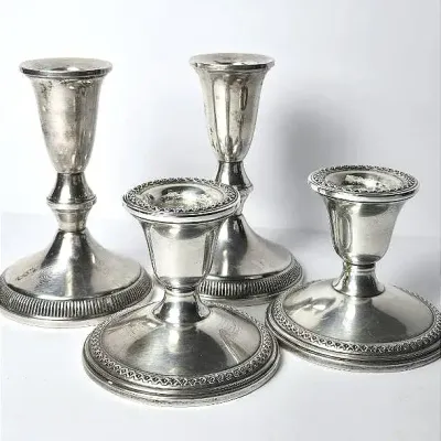 Weighted Sterling Silver Candleholders 3"-5"