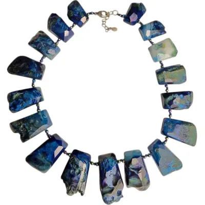 Lucas Lameth Agate Necklace With Sterling Silver Clasp