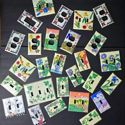 Adrienne Blum Painted Enamel Light Switch Plates