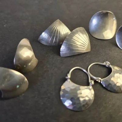 Sterling Silver Modernist Sculptural Earrings