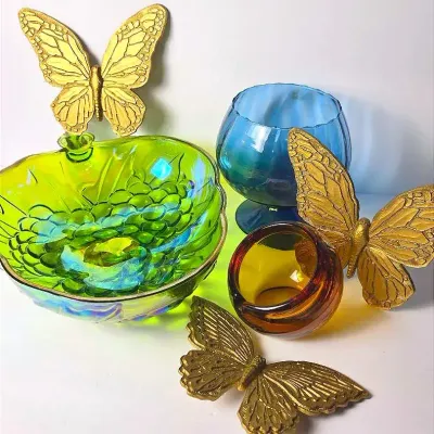 Vintage Viking Glass Ashtray, Carnival Bowl And More
