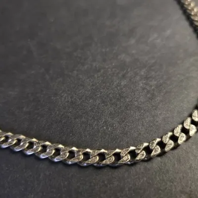 Italian Sterling Silver Heavy 6.2mm Curb Link Chain Necklace, 24" - 44g.