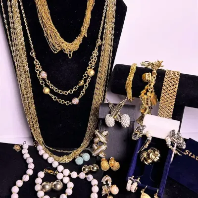 E. Pearl, Swarovski, Stauer, Monet, Made in Italy & More Gold Tone Jewelry 