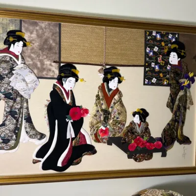 Oshi-e Japanese Pressed Fabric Art by Reiko Nakagawa