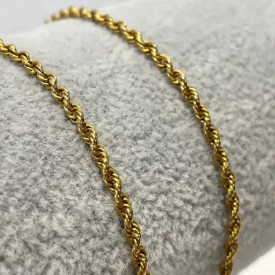 14k Gold Rope Necklace 