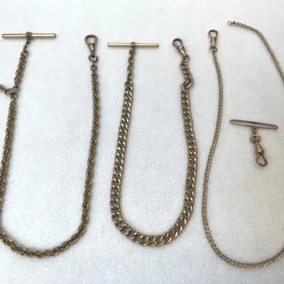 Antique Watch Fob Chains, 4pcs