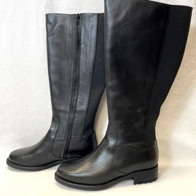 SAS Dutchess Knee High Black Leatger Boots, 6M