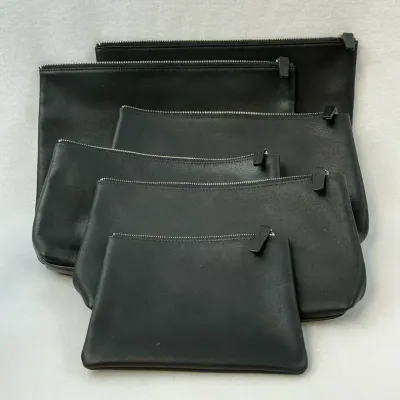 Leatherology Full Grain Leather Pouches, 6 Pcs