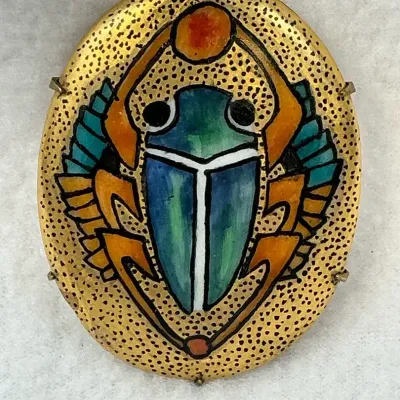 Antique Edwardian Scarab Brooch 1920s