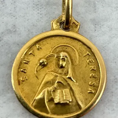 18k Gold Saint Teresa Medal