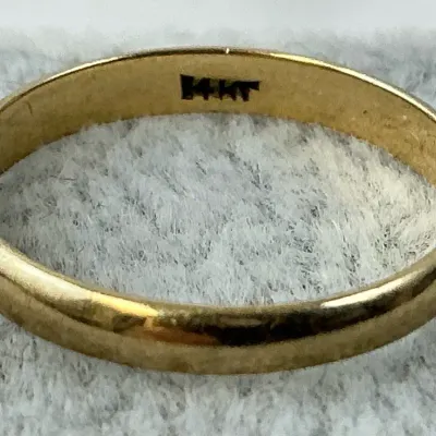 14k Gold Band Ring Size 4.75