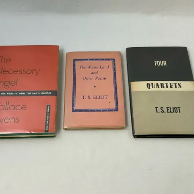 Vintage Hardback Books By T.S. Eliot and Wallace Stevens (3pcs)