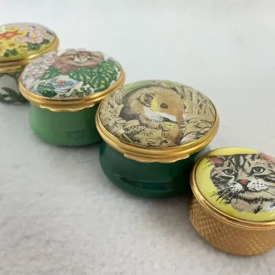 Halcyon Days Enamels Trinket Boxes, 4 Pcs
