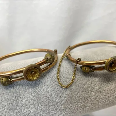 Antique Wedding Bracelets, Victorian Etruscan 